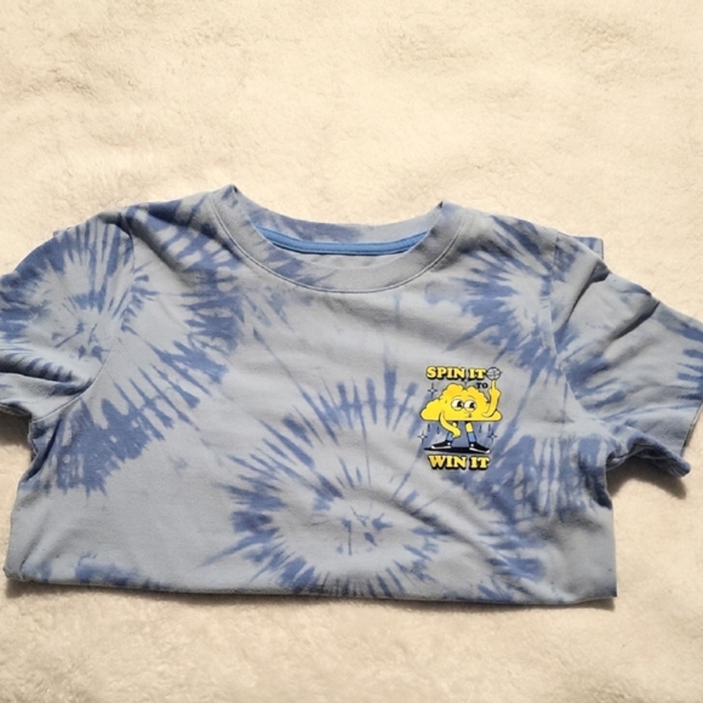 Kids Blue Tie-Dye Shirt with Fun Graphic
